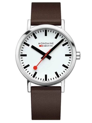 Mondaine Classic Mens 40mm Brown Strap Watch A660.30360.11SBGV