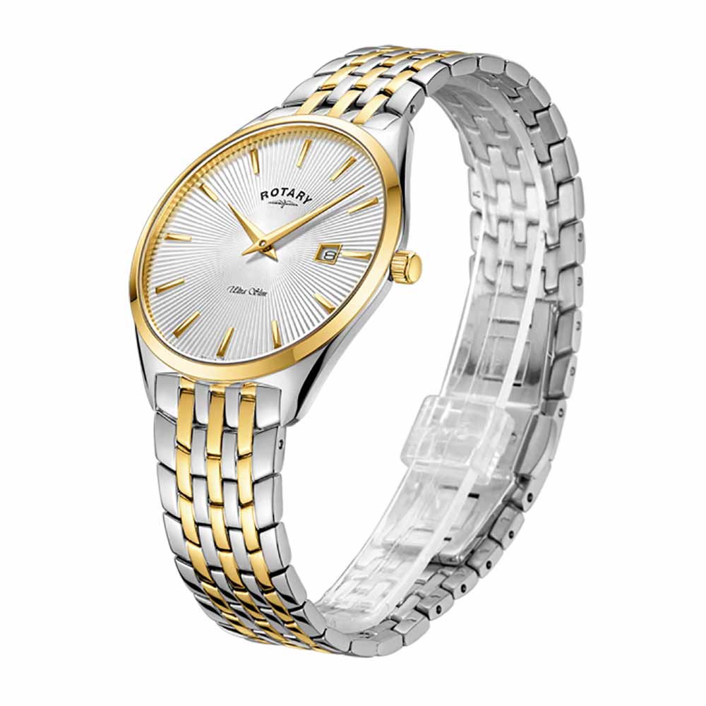 Rotary Ultra Slim Mens Two Tone Bracelet Watch GB08011/02 - Image 2