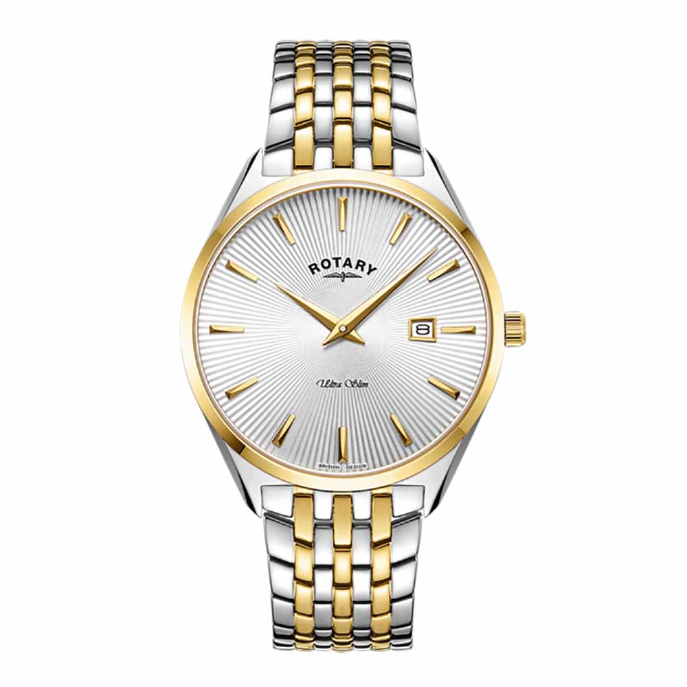 Rotary Ultra Slim Mens Two Tone Bracelet Watch GB08011/02