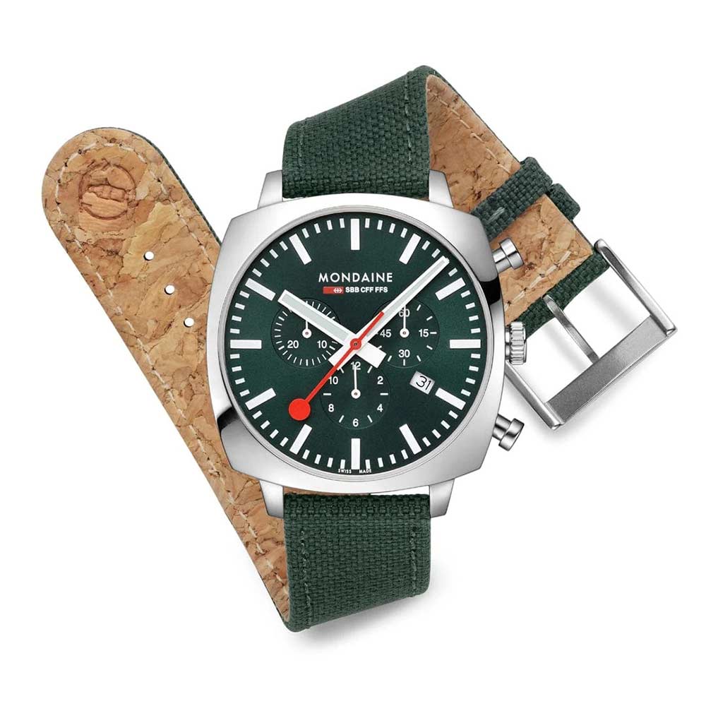 Mondaine Grand Cushion Mens Chronograph Watch MSL.41460.LF.SET - Image 3