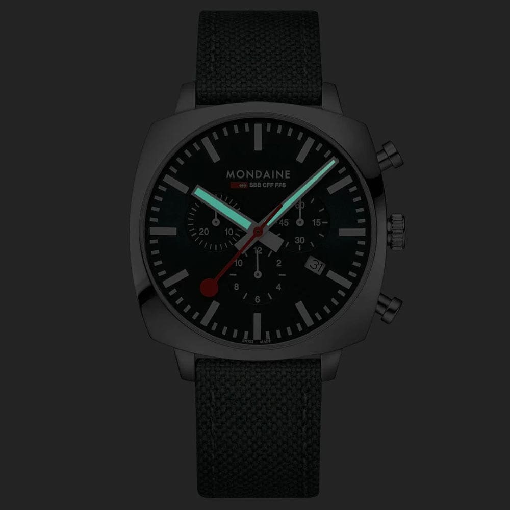 Mondaine Grand Cushion Mens Chronograph Watch MSL.41460.LF.SET - Image 2