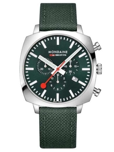 Mondaine Grand Cushion Mens Chronograph Watch MSL.41460.LF.SET