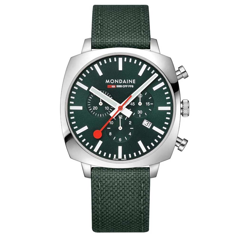 Mondaine Grand Cushion Mens Chronograph Watch MSL.41460.LF.SET