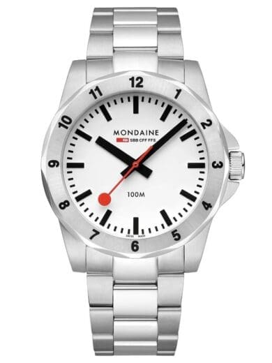 Mondaine Numeri Mens 42mm Geometric Bezel Watch MSN.4211B.SK