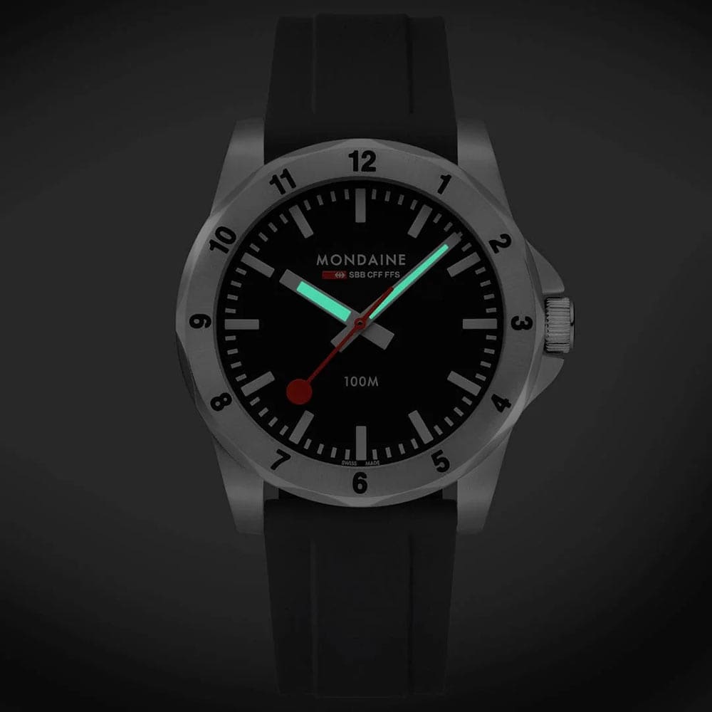 Mondaine Numeri Mens 42mm Geometric Bezel Watch MSN.42120.RB - Image 2