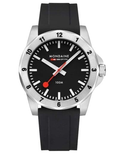 Mondaine Numeri Mens 42mm Geometric Bezel Watch MSN.42120.RB