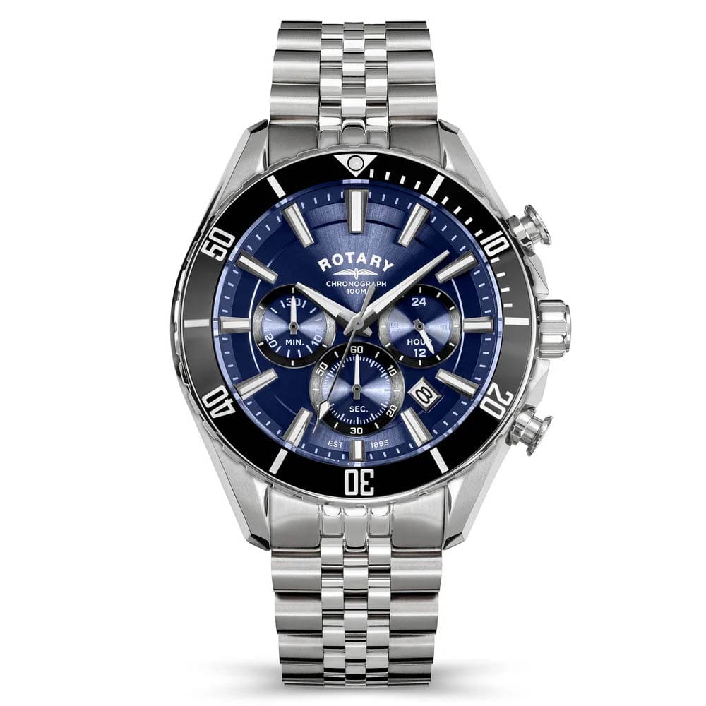Rotary Apex100 Chronograph Mens Blue Dial Watch RGB10013/05