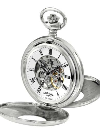 Rotary Heritage Skeleton Half Hunter Pocket Watch RP00726/01